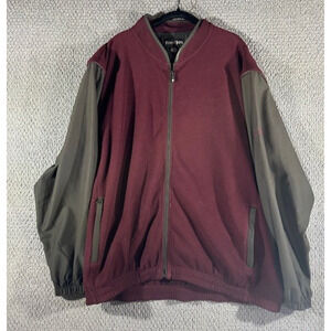 FootJoy Golf Fleece Full Zip Jacket With Zip Off Sleeves Maroon Gray Size XL